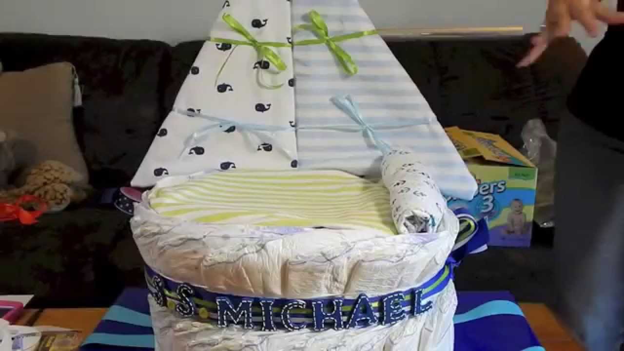 How to make a Sail Boat diaper cake, Step by Step Nautical Theme Cake By Crafty Conjuring