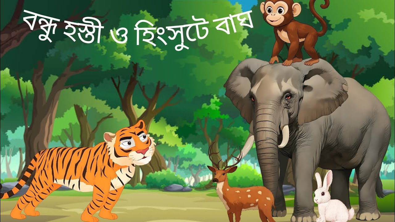 বন্ধু হস্তী ও হিংসুটে বাঘ 🐅