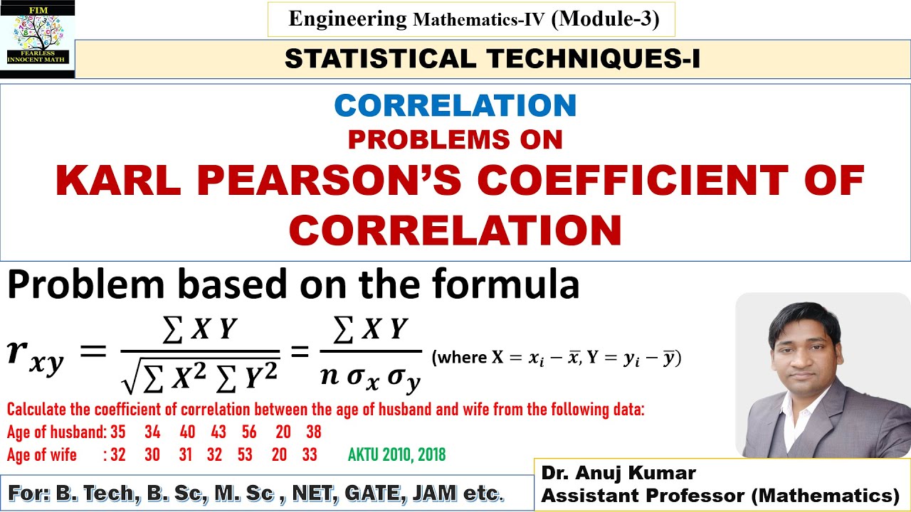 Karl Pearson Coefficient of Correlation | Coefficient of Correlation | Correlation Coefficient