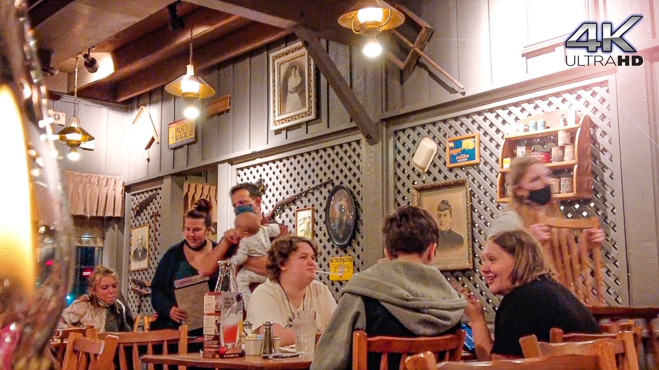 Cracker Barrel Restaurant, Menu, Price. American Restaurant in North Carolin. Walking Tour 4K