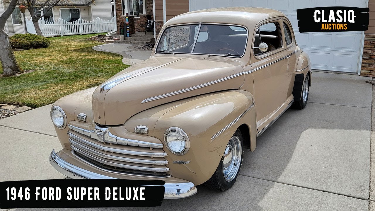 1946 Ford Super Deluxe Engine Running / Interior