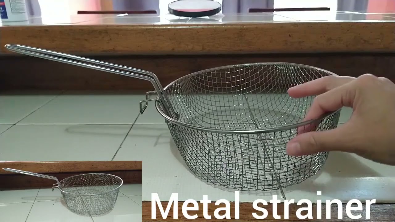 In Hand Review of Metal Deep Fry Basket Strainer