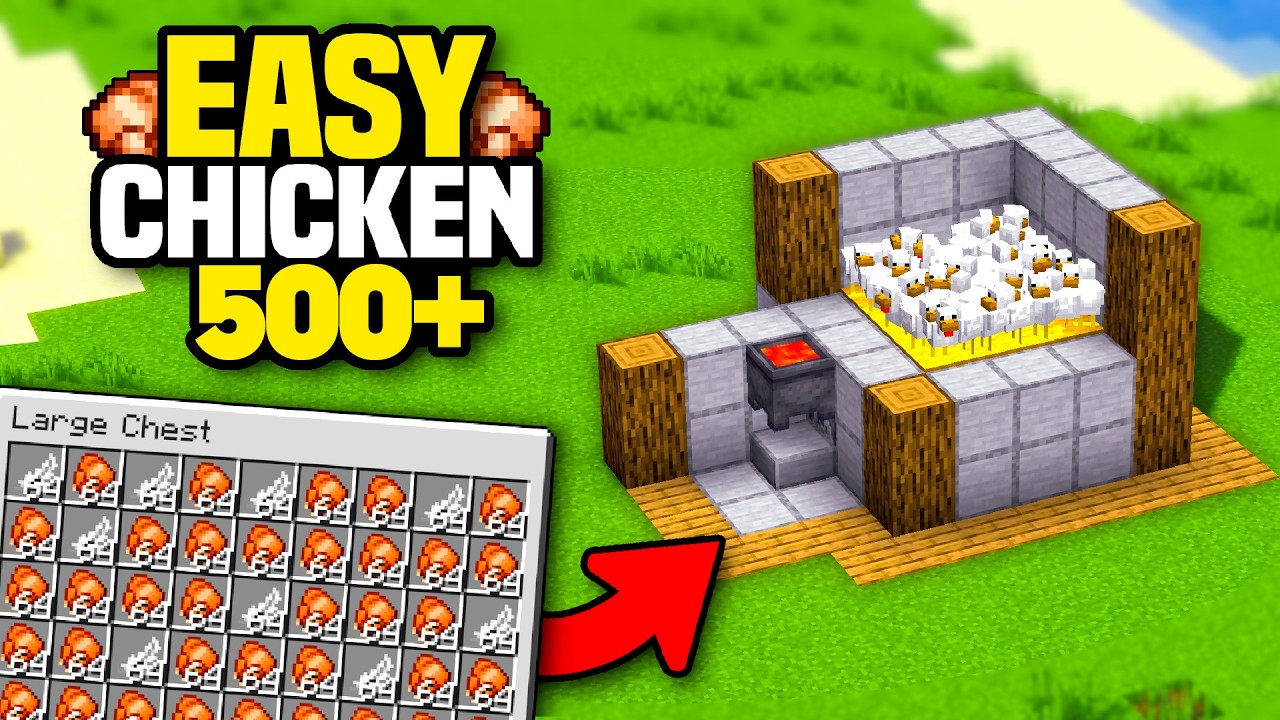 NEW EASIEST Automatic CHICKEN FARM! (Minecraft 1.21/26.1)