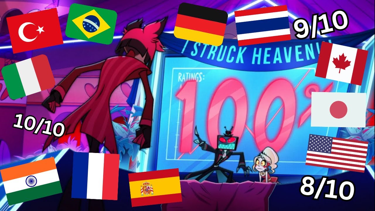 YOU ABSOLUTE IDIOT! in ALL official Amazon Prime Language Dubs | Hazbin Hotel Season 2 w/Rating