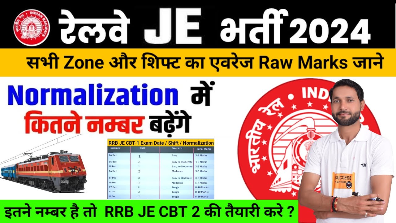 RRB JE Normalization Marks 2024 | RRB JE CBT 1 Normalization allShift |JE में7 से 10 नम्बर तक बढेंगे