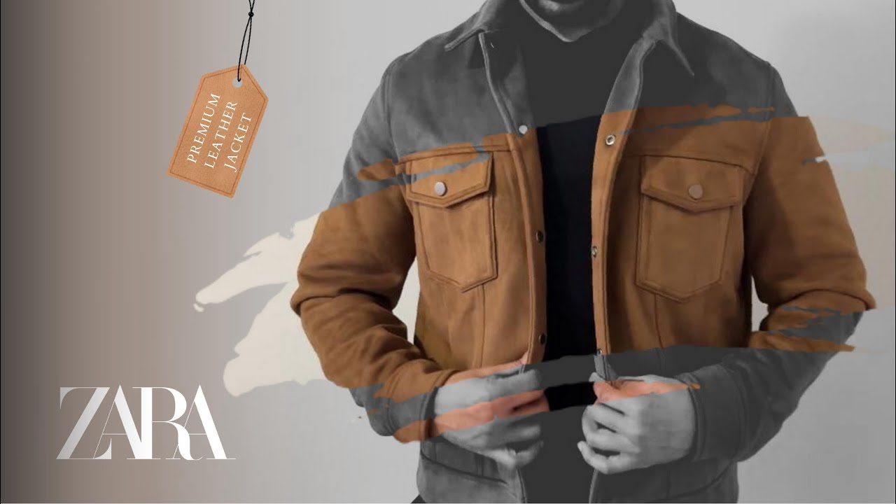 ZARA Brown Leather Jacket Try-On | Regular Fit, Lapel Collar & Buttoned Cuffs