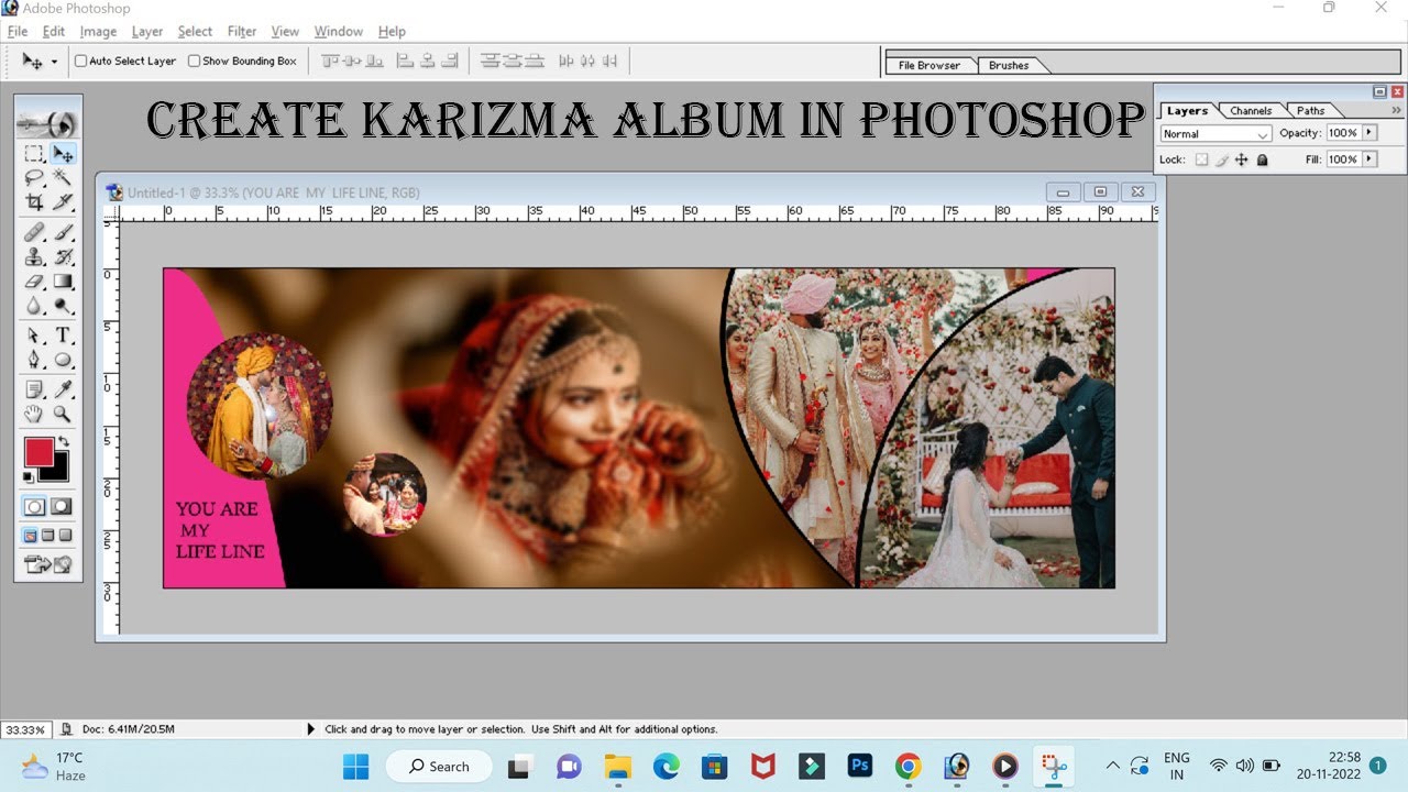 Create wedding album design in photoshop 7.0 in hindi |Karizma album design kaise krte hai