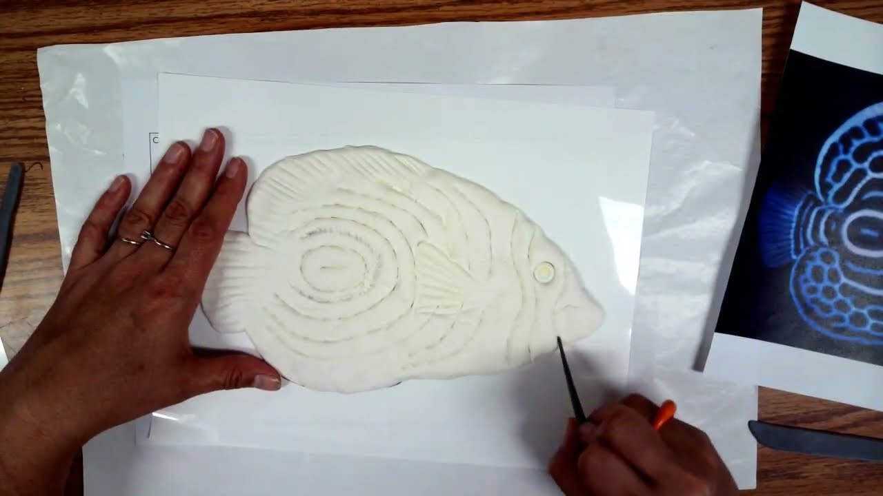 Gyotaku Printing with Air Dry Clay (Step 2)
