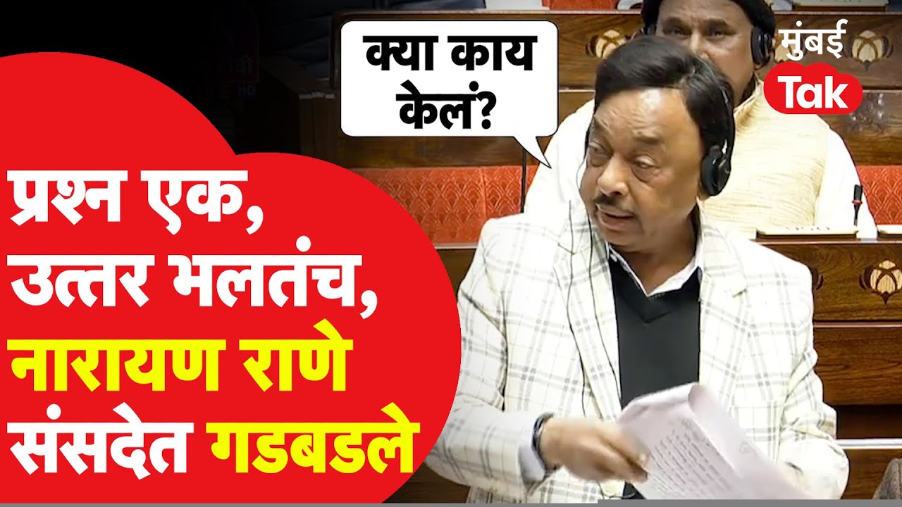 Narayan Rane राज्यसभेत गडबडले, दिलं भलतंच उत्तर | Parliament Budget Session 2024