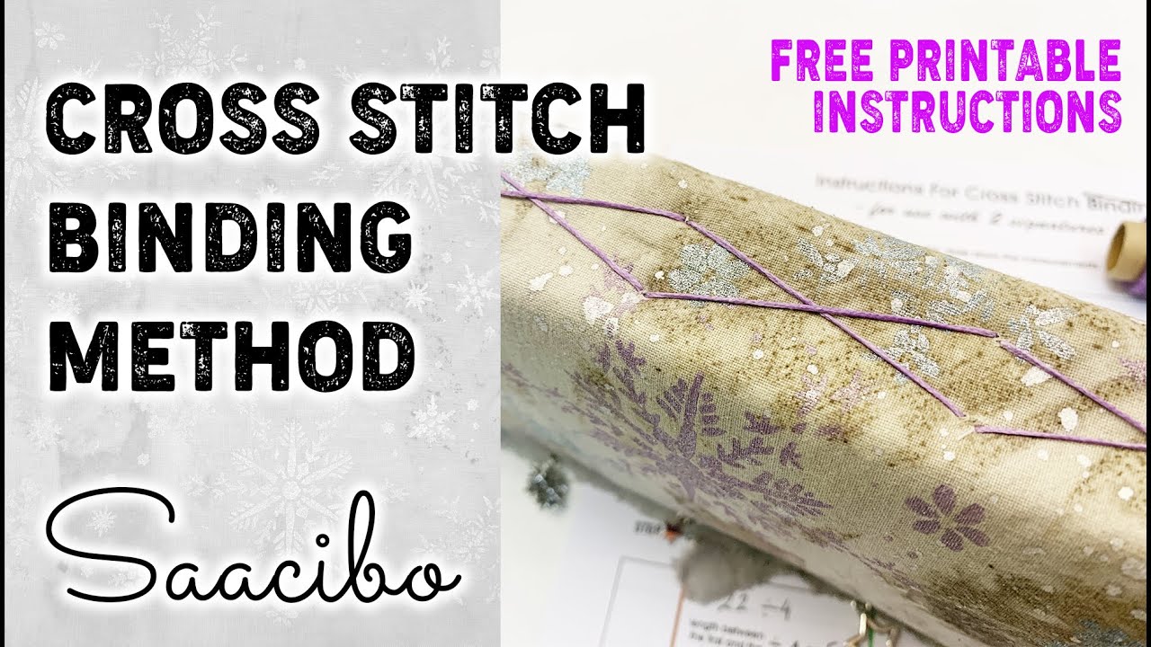 Cross Stitch Book Binding for Junk Journals  & Free Pattern