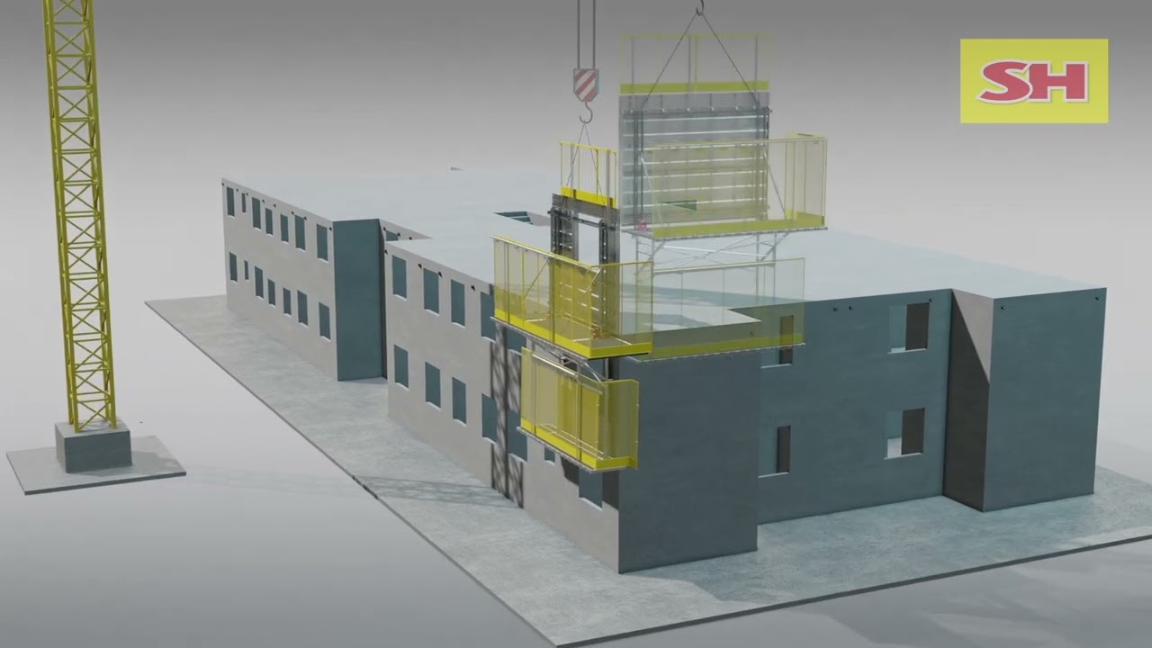LumiUP SH. Sistema de Forma e plataforma de trabalho para execução de paredes de concreto em altura.