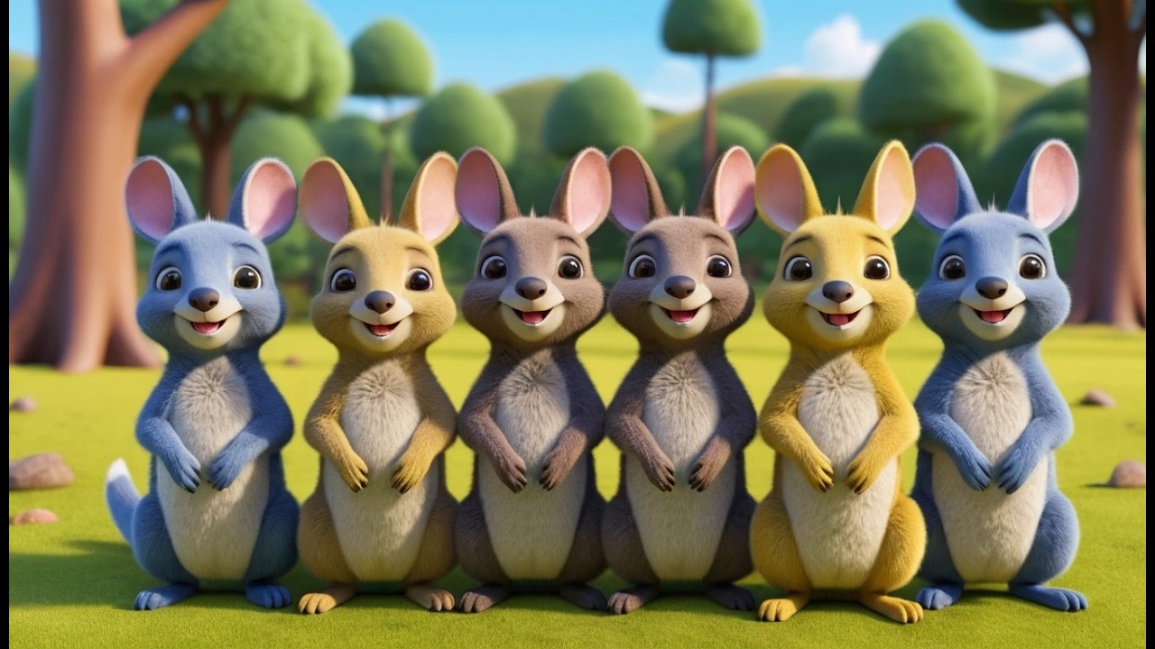 Five Little Wallabies Hop Hop Hop | Australian Animal Song & Counting Rhyme