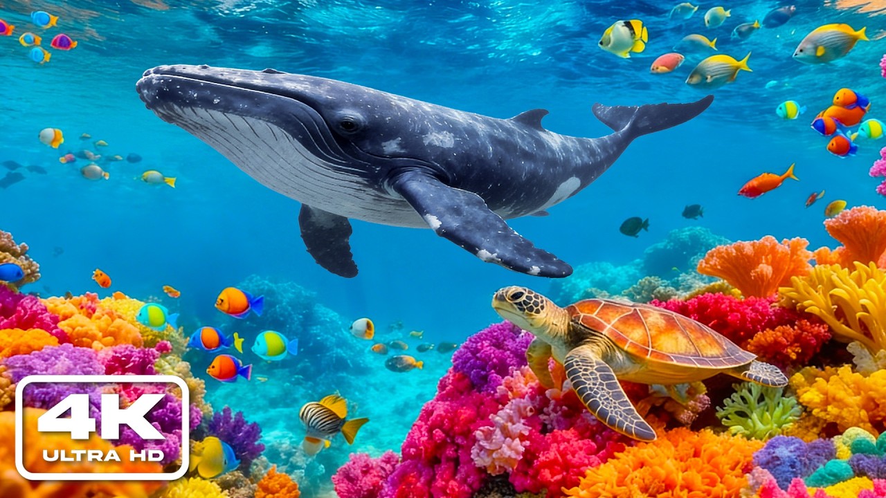 Life Of The Ocean 4K (ULTRA HD) - Marine Species With Relaxing Music And Ocean Sounds