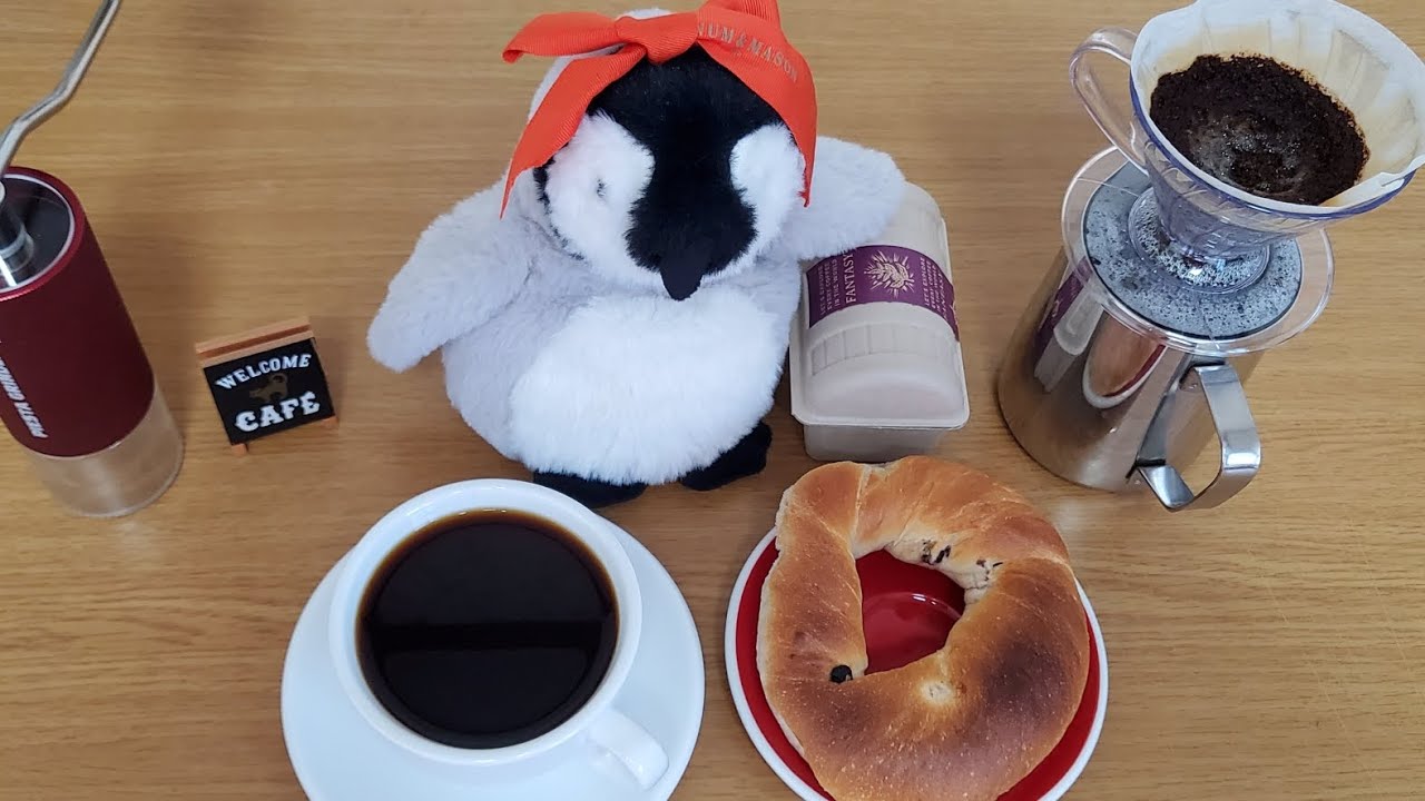 ❤️파나마 엘 페르가미노 버본 내추럴☕️, 블루베리 베이글🥯 #핸드드립커피 #하리오v60 드리퍼