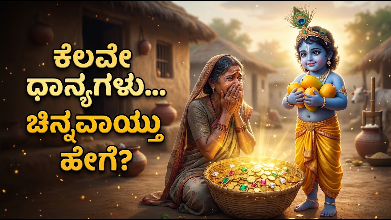 ಕೃಷ್ಣನ ಕೈಯಲ್ಲಿದ್ದ ಕೆಲವೇ ಧಾನ್ಯಗಳು ಹೇಗೆ ಚಿನ್ನವಾಯ್ತು? | ಬಾಲಕೃಷ್ಣ ಮತ್ತು ಮಾವಿನಕಾಯಿ ಕಥೆ