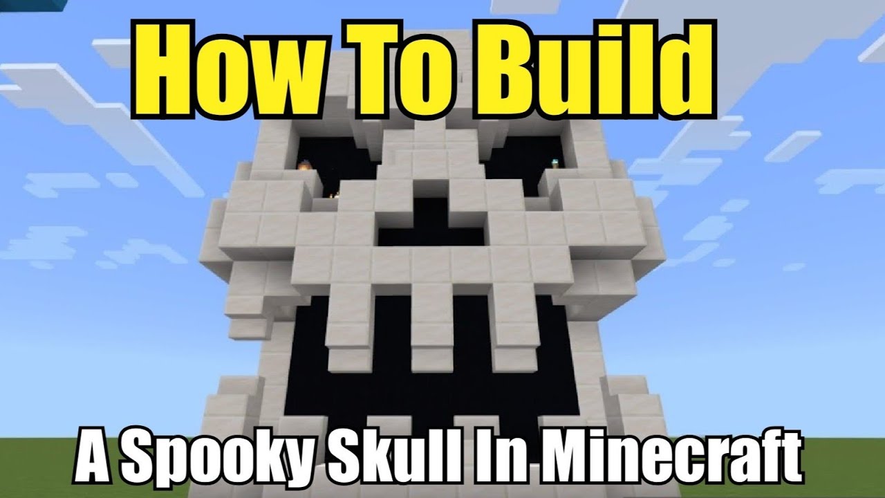 How To Build A Simple SPOOKY Skeleton Skull In Minecraft