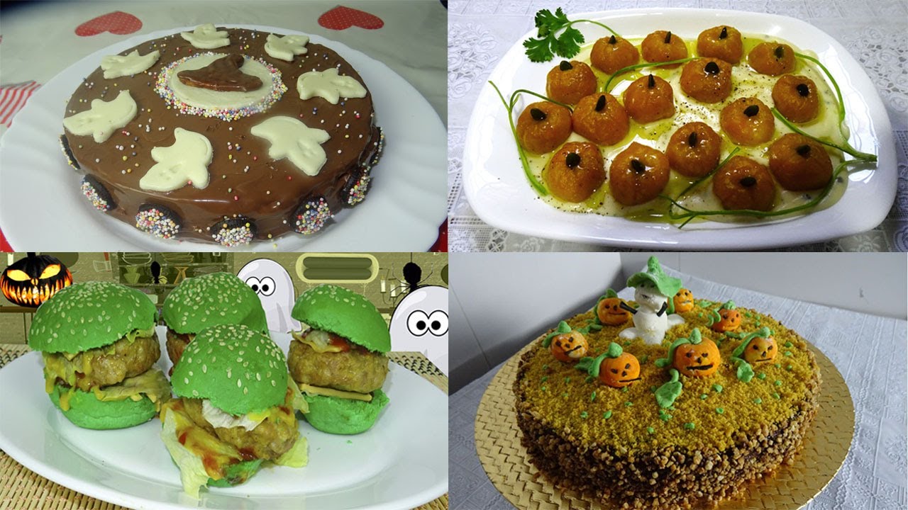 CÓMO HACER 4 RECETAS DE HALLOWEEN 🍬🎃DULCES Y SALADAS SÚPER FÁCILES