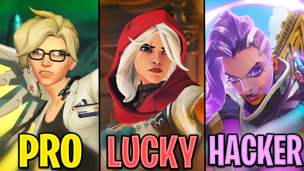 Pro VS Lucky VS Hacker - Overwatch