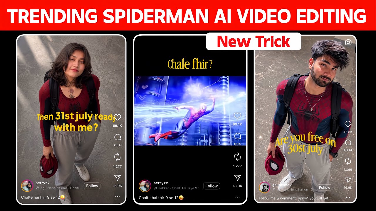 Spiderman AI Reels Video Editing Tutorial | Spiderman Photo Editing Prompt | ChatGPT 