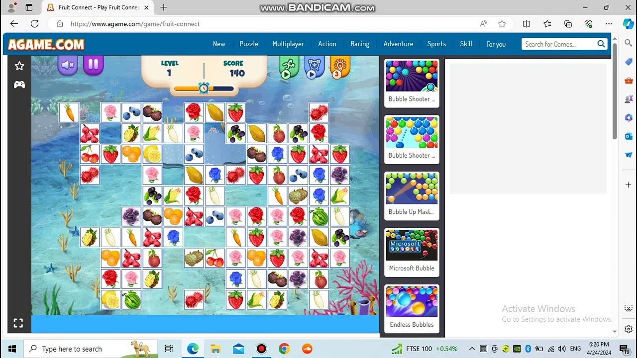 Playing Fruit Connect Agame(24/4/2024)