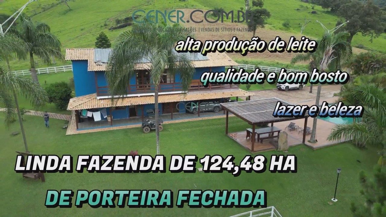 Cener 2997 Fazenda de 124,48 ha com beleza e alta produção de leite no sul de MG por 11 milhões
