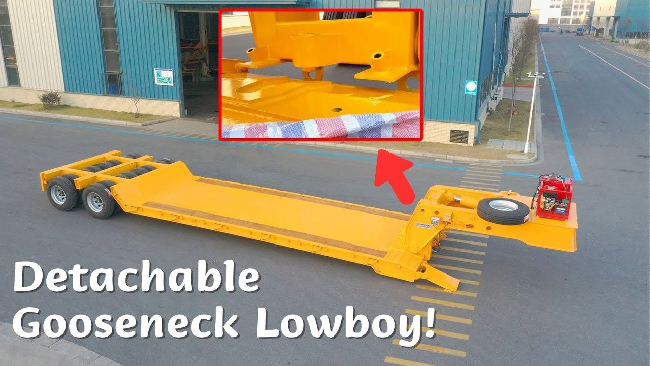 Unleash the Power of an 80-Ton Detachable Gooseneck Lowboy Trailer | 2 Line 4 Axles | Double Tyres!