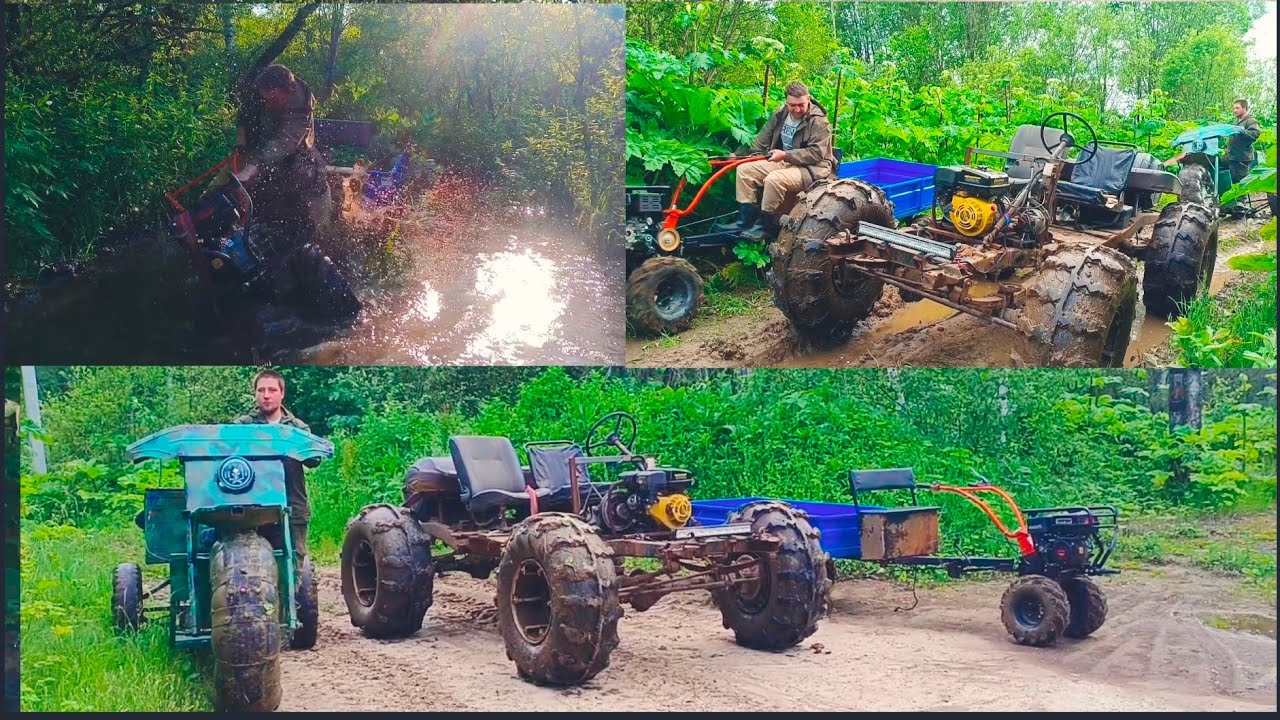 В грязь на мотоблоке #каракт #болотоход #мотоблок #покатушки #offroad #бездорожье #вездеход #техника