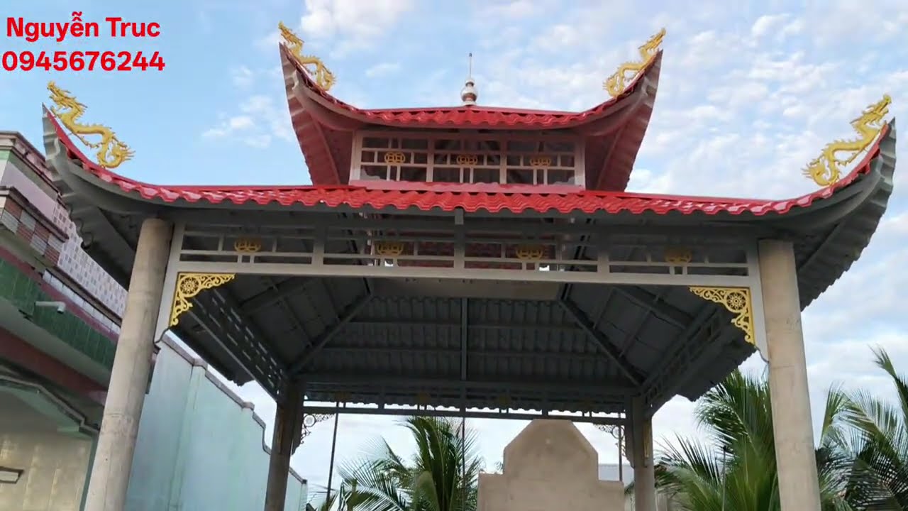 Hoàn thành nóc nhà mồ tiền chế hai tầng ở xã Thanh Tùng huyện Đầm Dơi cũ LH 0945676244.