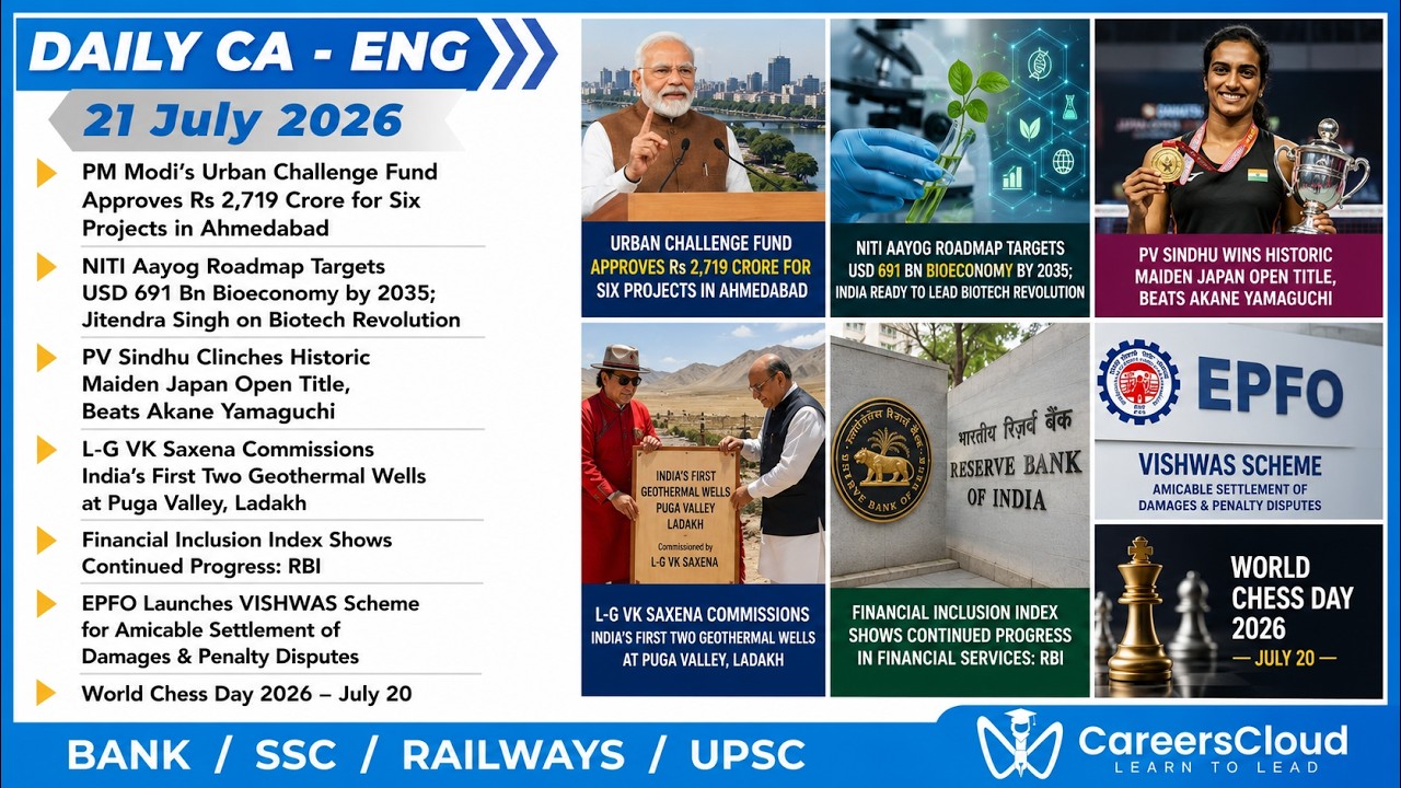21 July Current Affairs 2026 | English | Daily Current Affairs | Current Affairs Today 