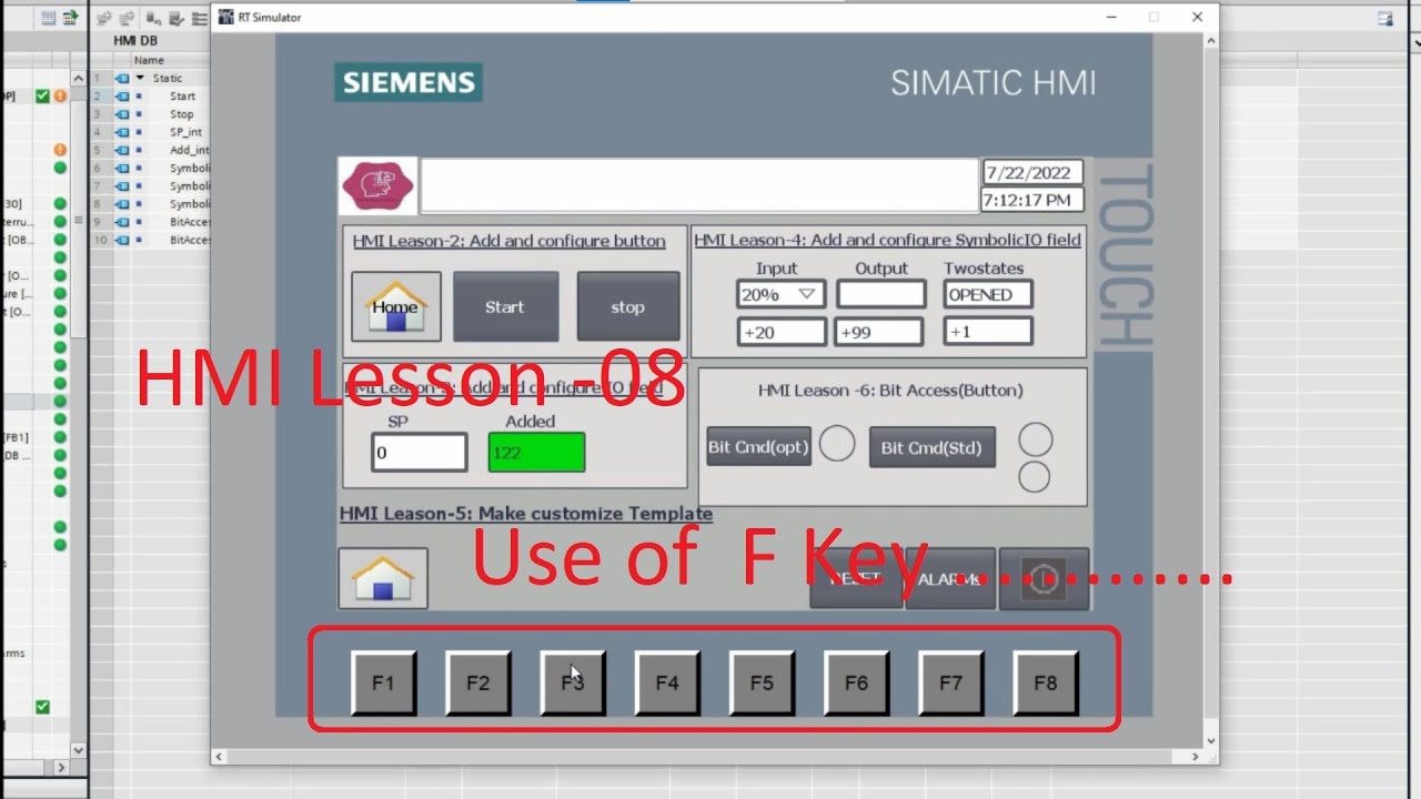 TIA Portal: How to use HMI F Key(Soft Key)? HMI Lesson -08