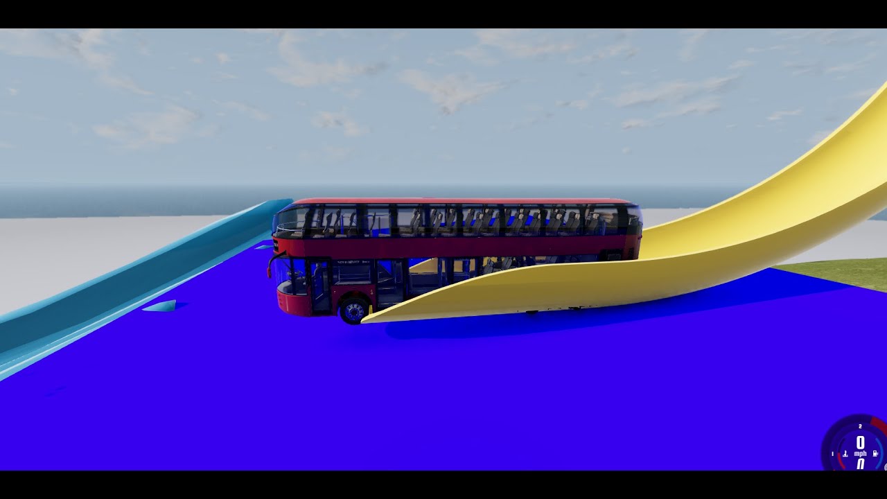 BeamNG Bus Destruction | Downhill Chaos With Colorful Buses!”