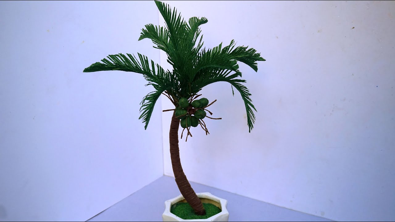 Como hacer Papel cocotero de papel - Palmeras Cajas de regalo/Papel de favor Árboles de coco