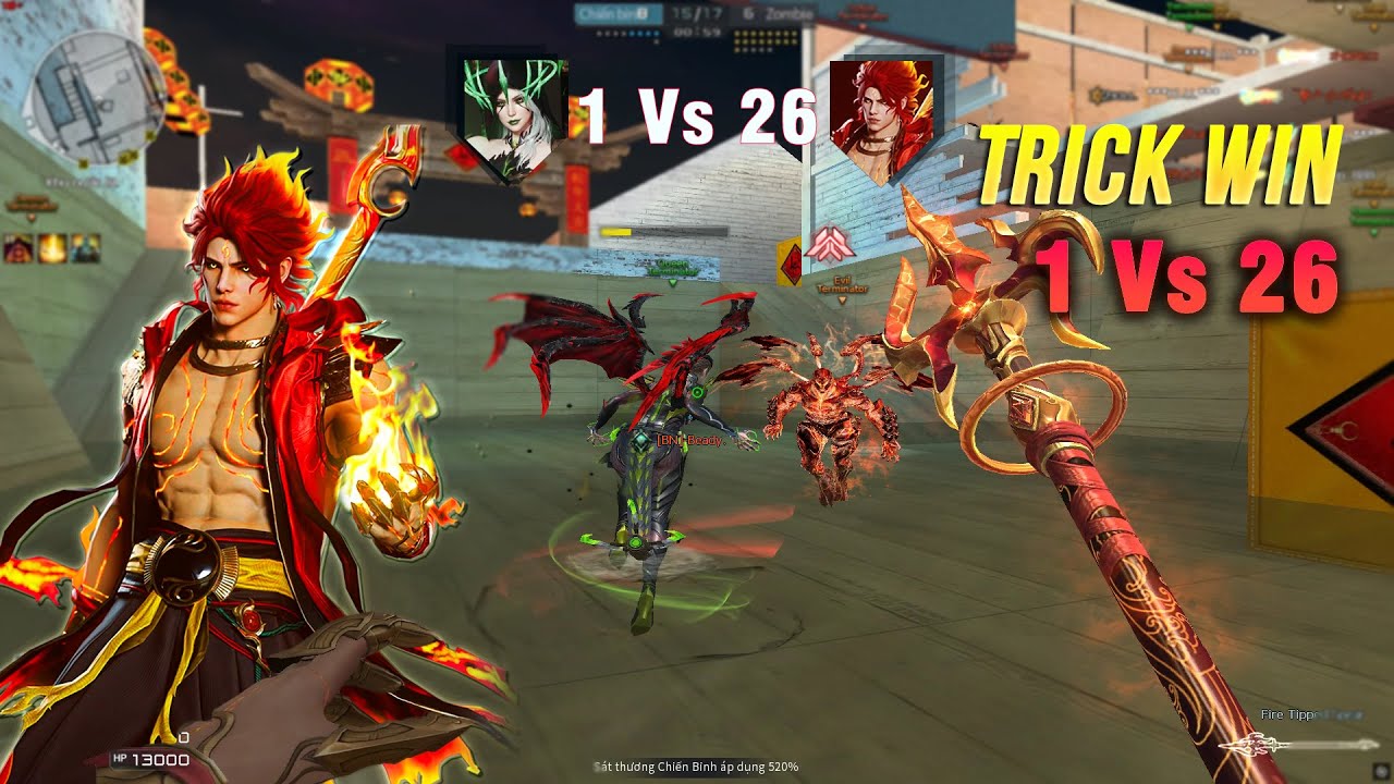 Mẹo WIN 1 vs 26 Map Zombie NANO HỘI HOA ĐĂNG