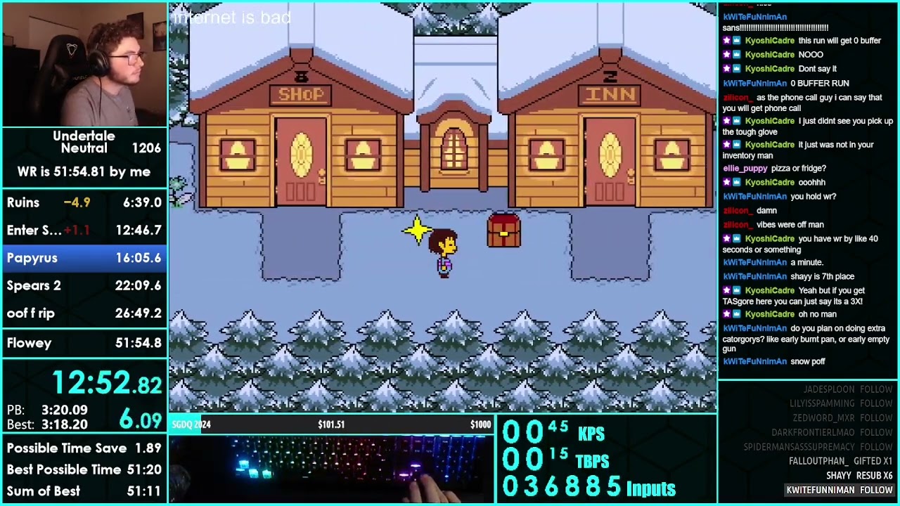 Undertale Any% Speedrun in 51:49 (Former WR)