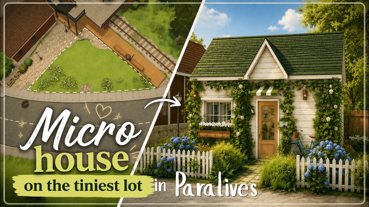 Можно ли построить красивый микродом на крошечном участке в Paralives?🏡 Уютная быстрая стройка в ...