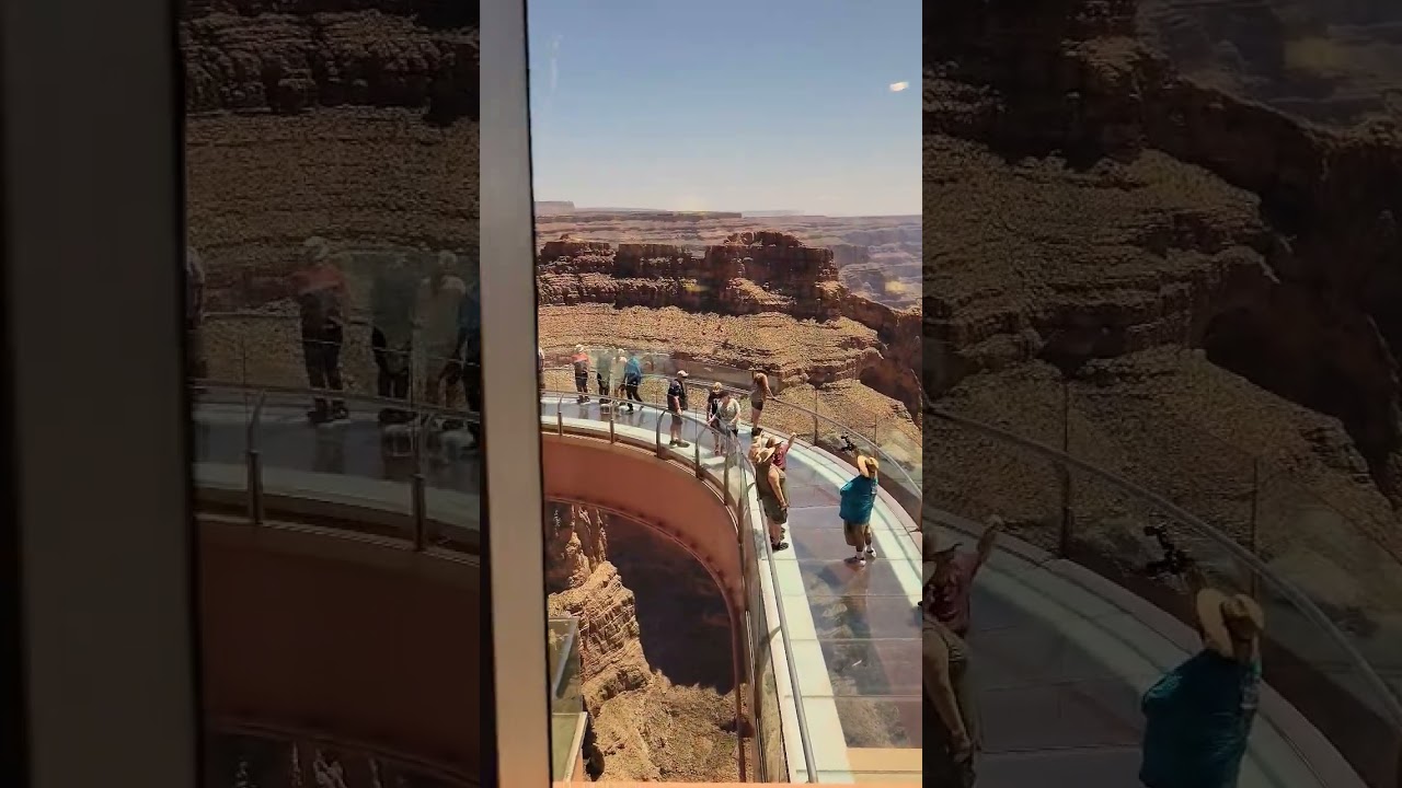 Overlooking the glass Skywalk at Grand Canyon West