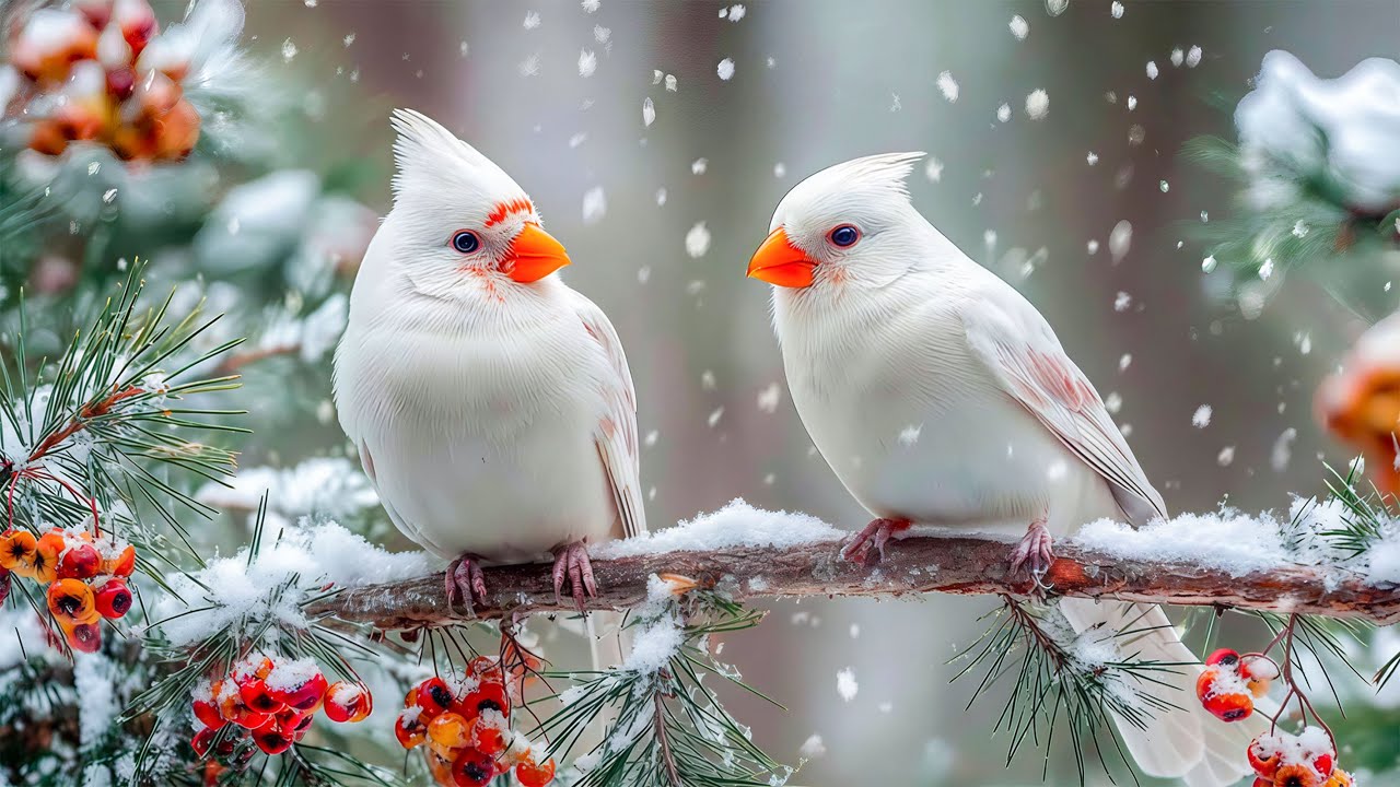 Snowy Birds Singing with Calm Piano - Gentle Music for Boost Your Mood, Calm Your Soul ❄️