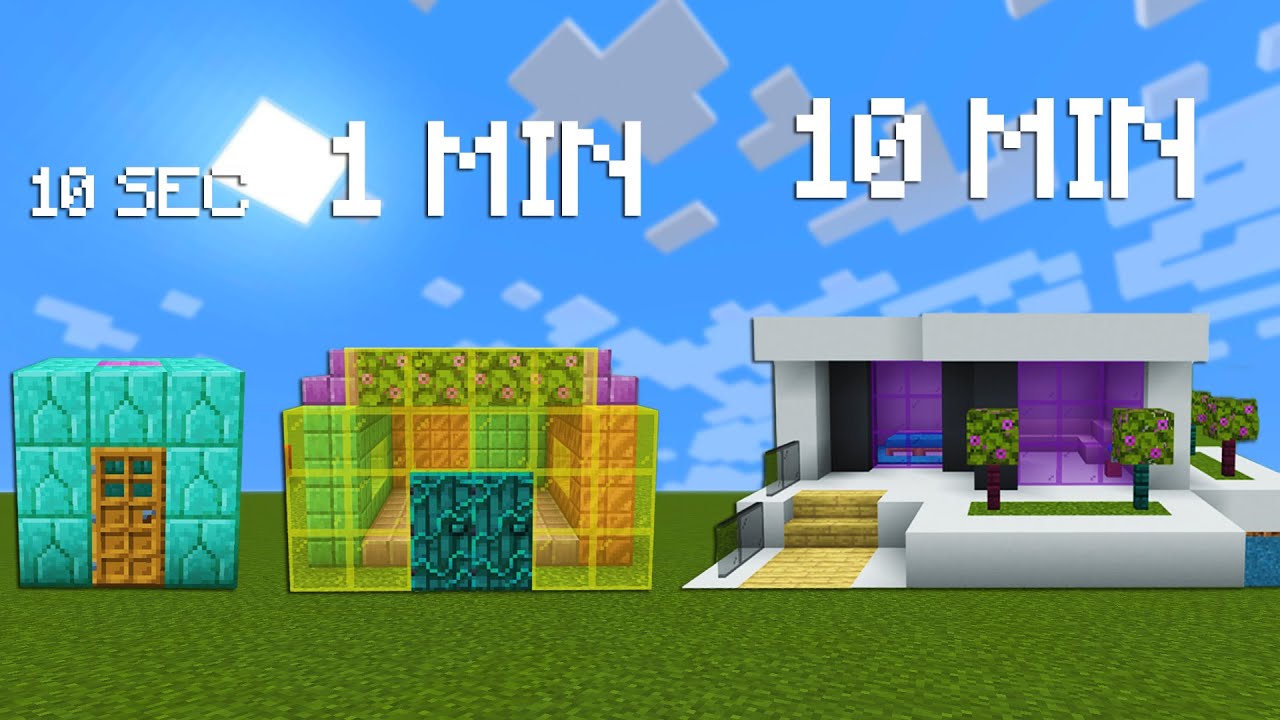 CONSTRUIM o CASA in 10 SECUNDE, 1 MINUT si 10 MINUTE!