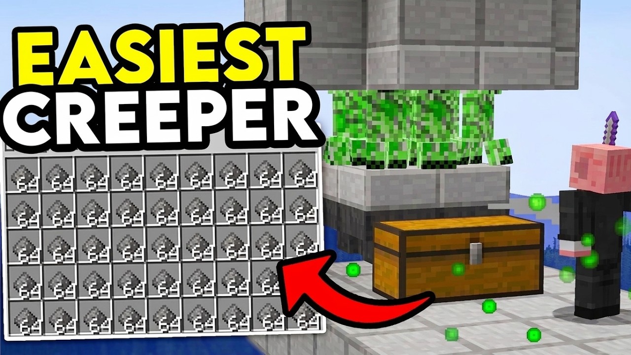 САМАЯ ПРОСТАЯ ферма криперов на опыт в Minecraft Bedrock 26.3/1.21+