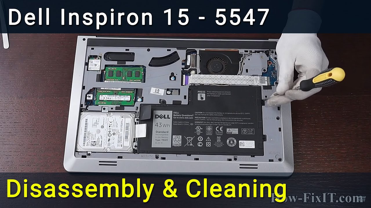 Как разобрать и почистить ноутбук Dell Inspiron 15 5547, 5545, 5548