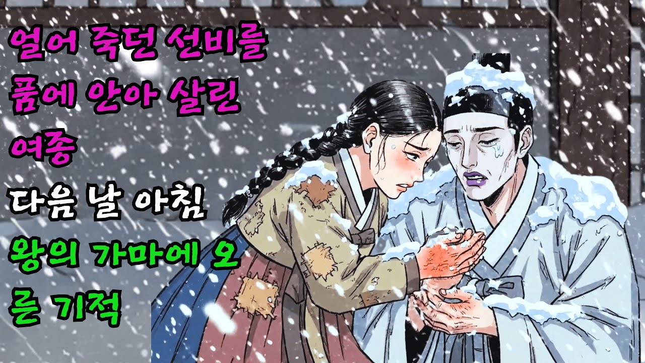 혹한의 추위에 얼어 죽어가던 선비를 자신의 품에 안아 녹여준 여종이 다음 날 아침 왕의 가마에 오르게 된 기적 | 야담 감동 실화