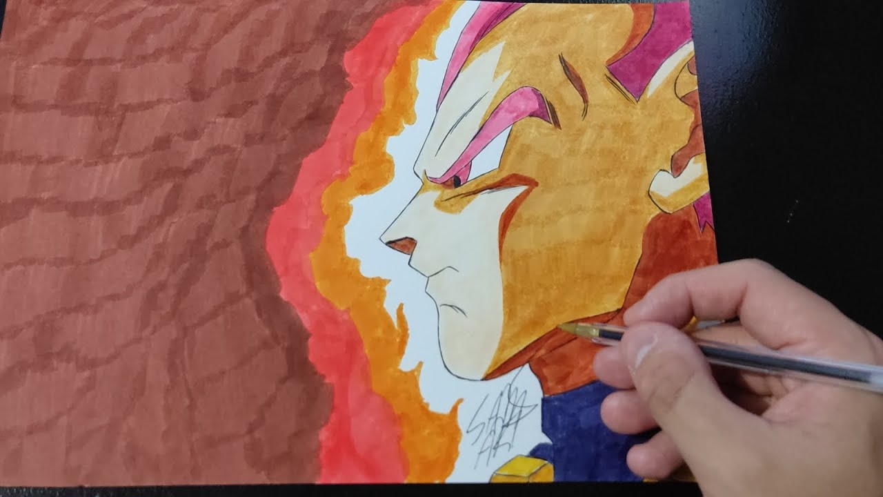 VEGETA SUPER SAIYAN GOD SPEED DRAWING!!!