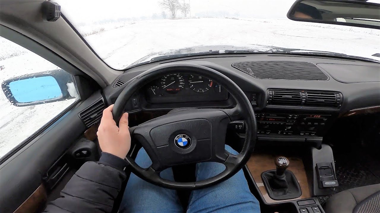 BMW E34 520i 2.0 24V 150KM (1995) POV Test Drive &ndash; Snow Drift Fun! | #167