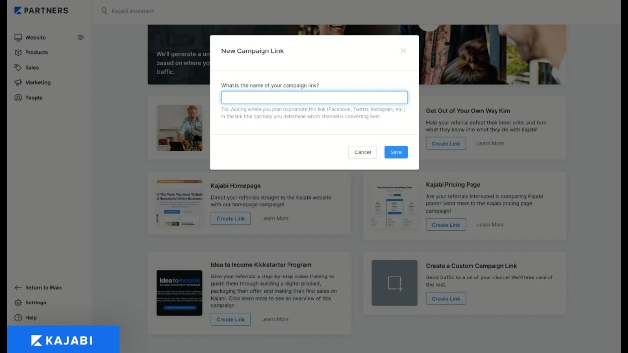 Kajabi Partner Program: How to copy your affiliate link