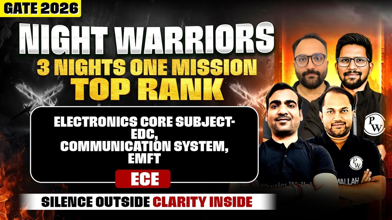 GATE 2026 ECE | EDC, Communication System, EMFT | GATE 2026 Night Warriors Series