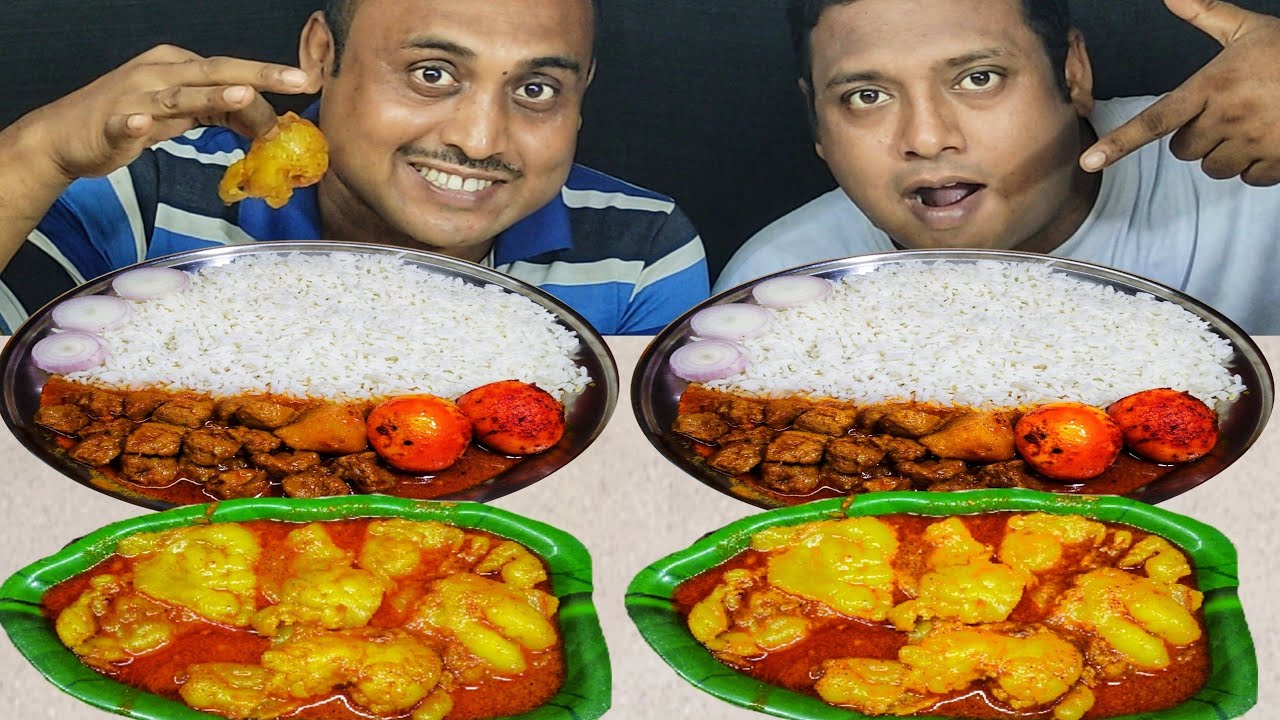 MUTTON FAT CURRY EGG CURRY RICE EATING CHALLENGE // food family & more