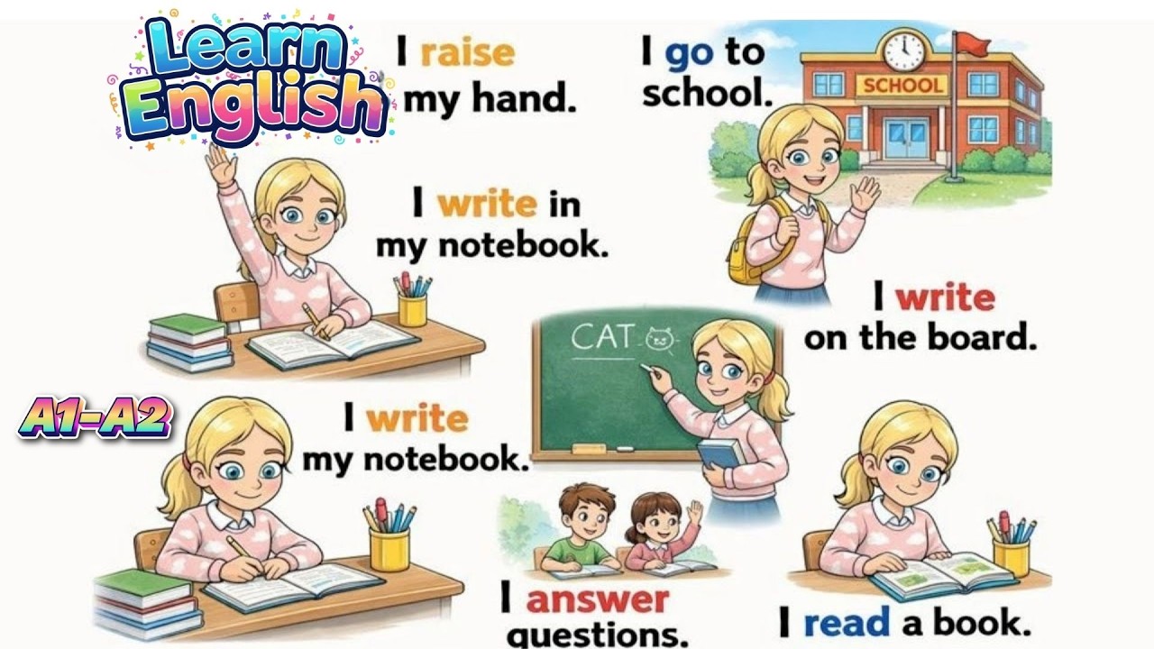 Speak English Every Day 🗣️🇺🇸 | 25 Daily School Sentences You Must Know 🏫✨