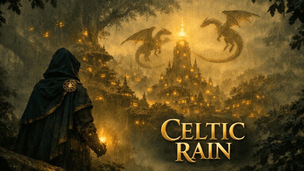 Celtic Rain 🌧️ Study & Relax 🌿 1 Hour Fantasy Ambient | No Vocals
