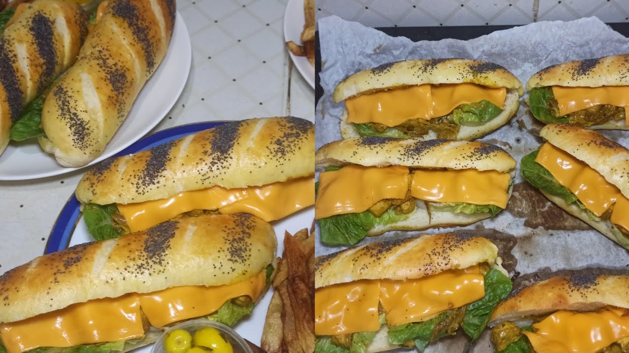 سندويش الدجاج بجميع المراحل معلك و بنين متشبعوش منو 🥖🥖