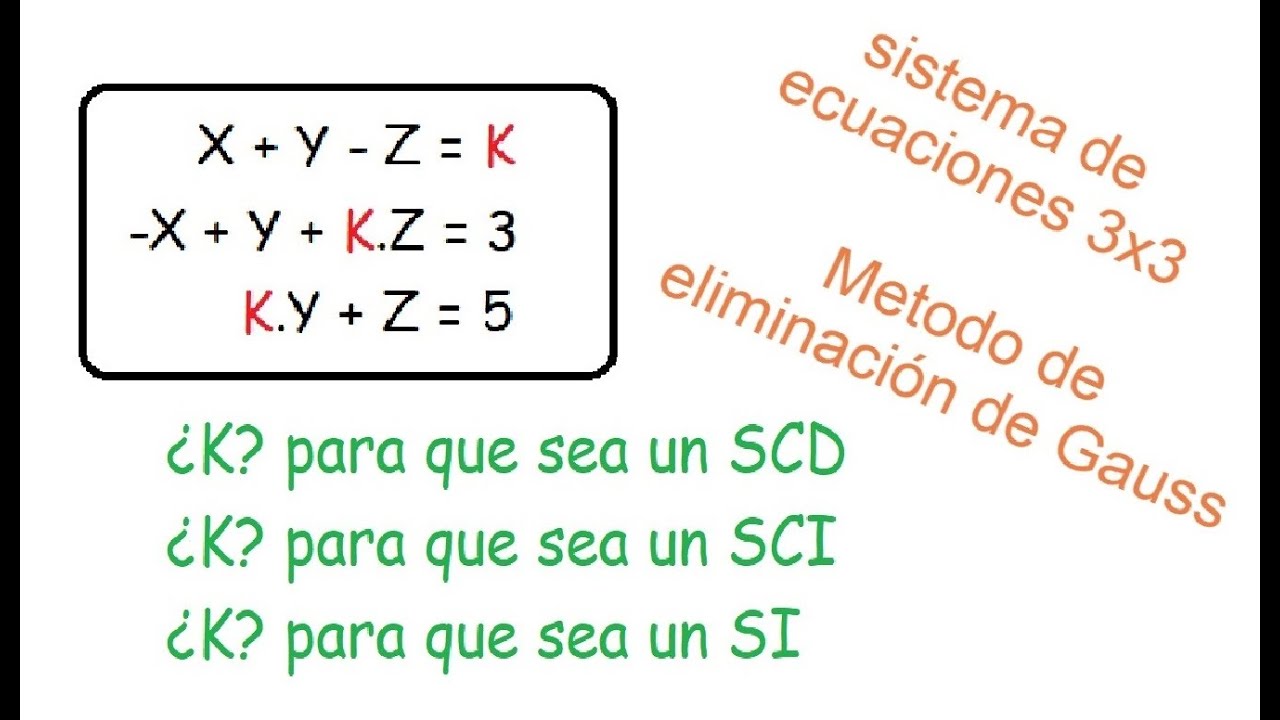 #18 Hallar valores de "K" para obtener un SCD, SCI y SI